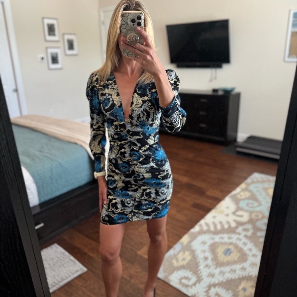 Saks Fifth Avenue Black and White Bodycon Mini Dress